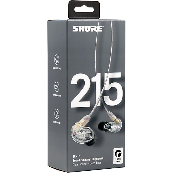 Shure SE215 In-Ear Headphones, Clear