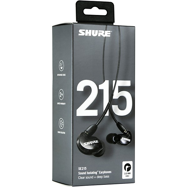 Shure SE215 In-Ear Headphones, Clear