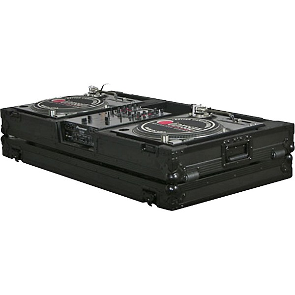 Odyssey FFXBM10WBL DJ Coffin For Two Turntables and 10" Wide Mixer