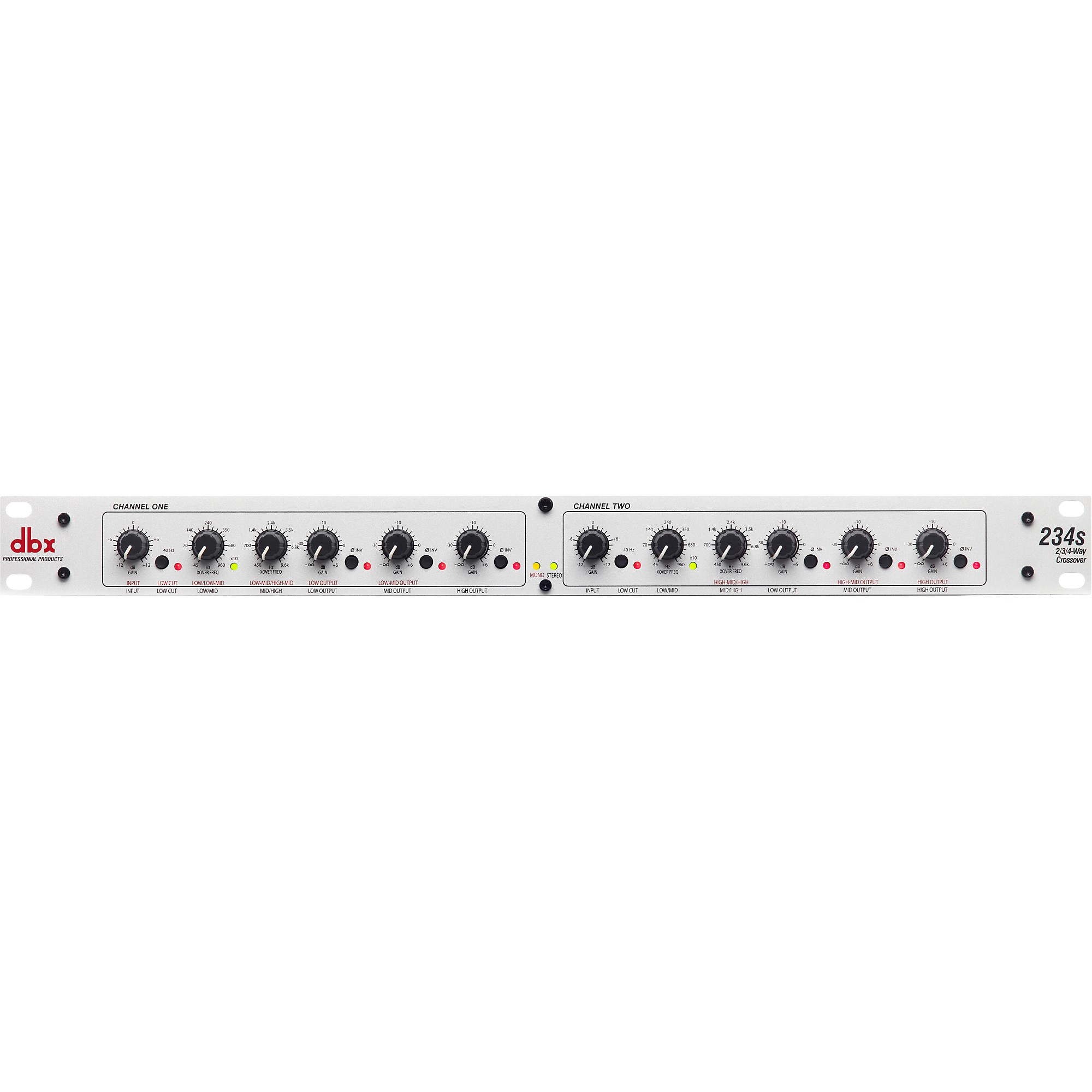 dbx 234s チャンネルデバイダー1Uラックマウント dbx 234s Stereo 2/3 Way Mono 4-Way Crossover | Guitar Center