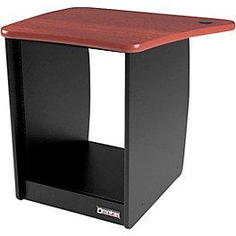 Omnirax 13-Rack Unit Cabinet for Left Side of the OmniDesk - Mahogany