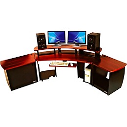 Omnirax 13-Rack Unit, CPU Cubby and Door to Fit on the Right Side of the OmniDesk - Mahogany