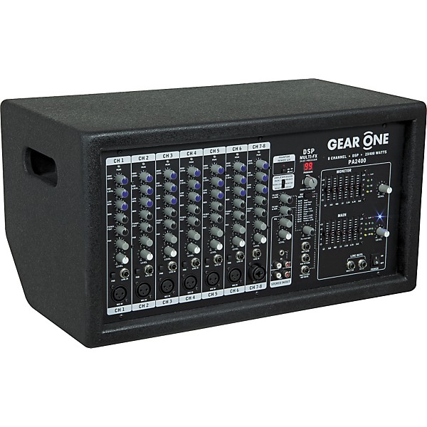 Open Box Gear One PA2400 8 Ch Powered Mixer 2 x 400 wt Level 1