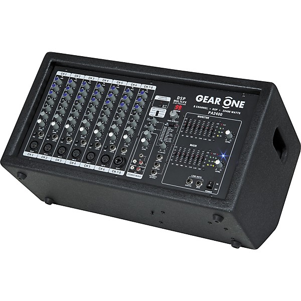 Open Box Gear One PA2400 8 Ch Powered Mixer 2 x 400 wt Level 2 Regular 190839174154
