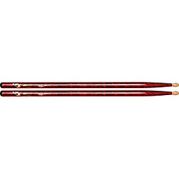 Vater Color Wrap Wood Tip Sticks - Pair 5A Red Sparkle