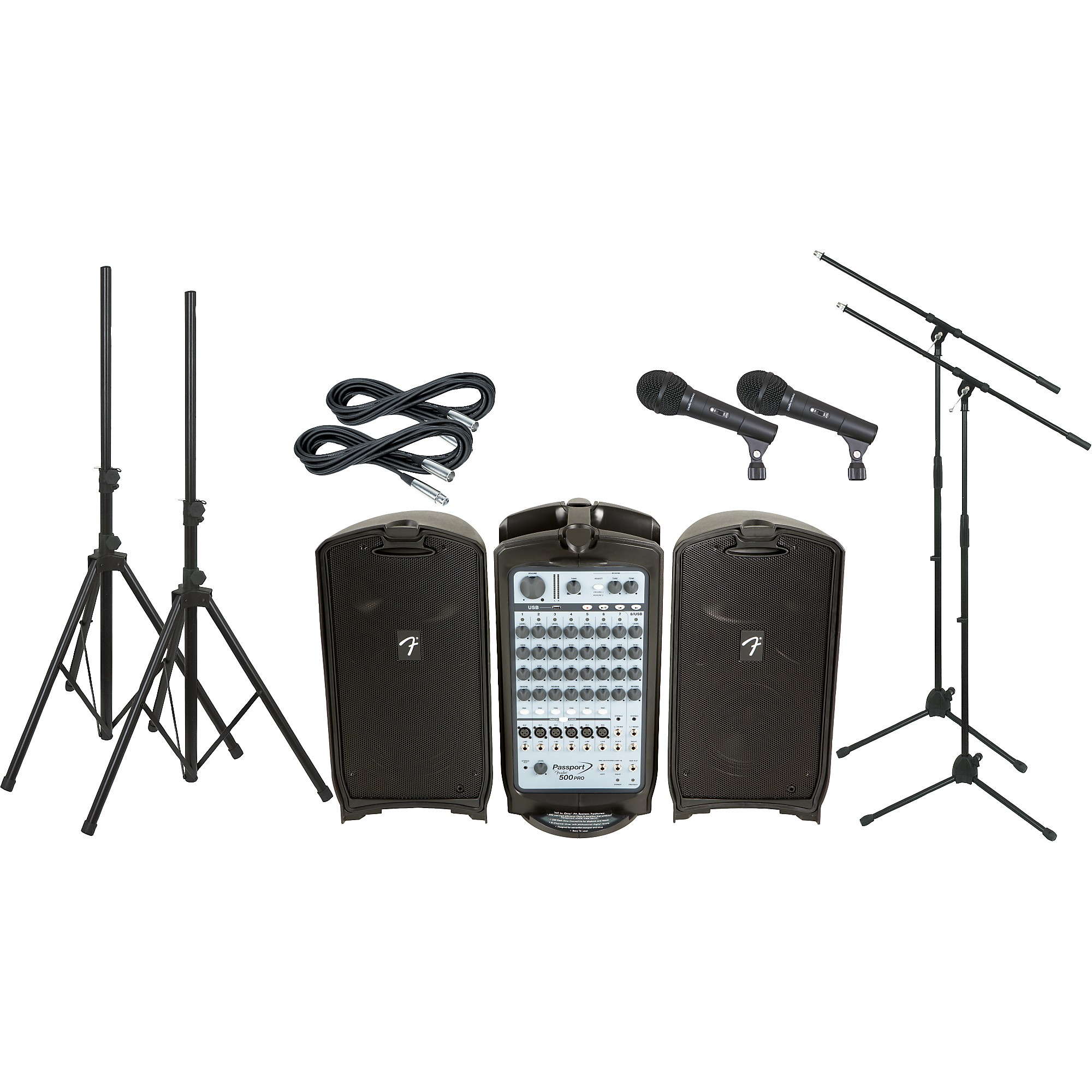 Passport by Fender 500PRO フェンダー PA スピーカー Fender Passport 500 Pro PA Package with 2 Mics | Guitar Center