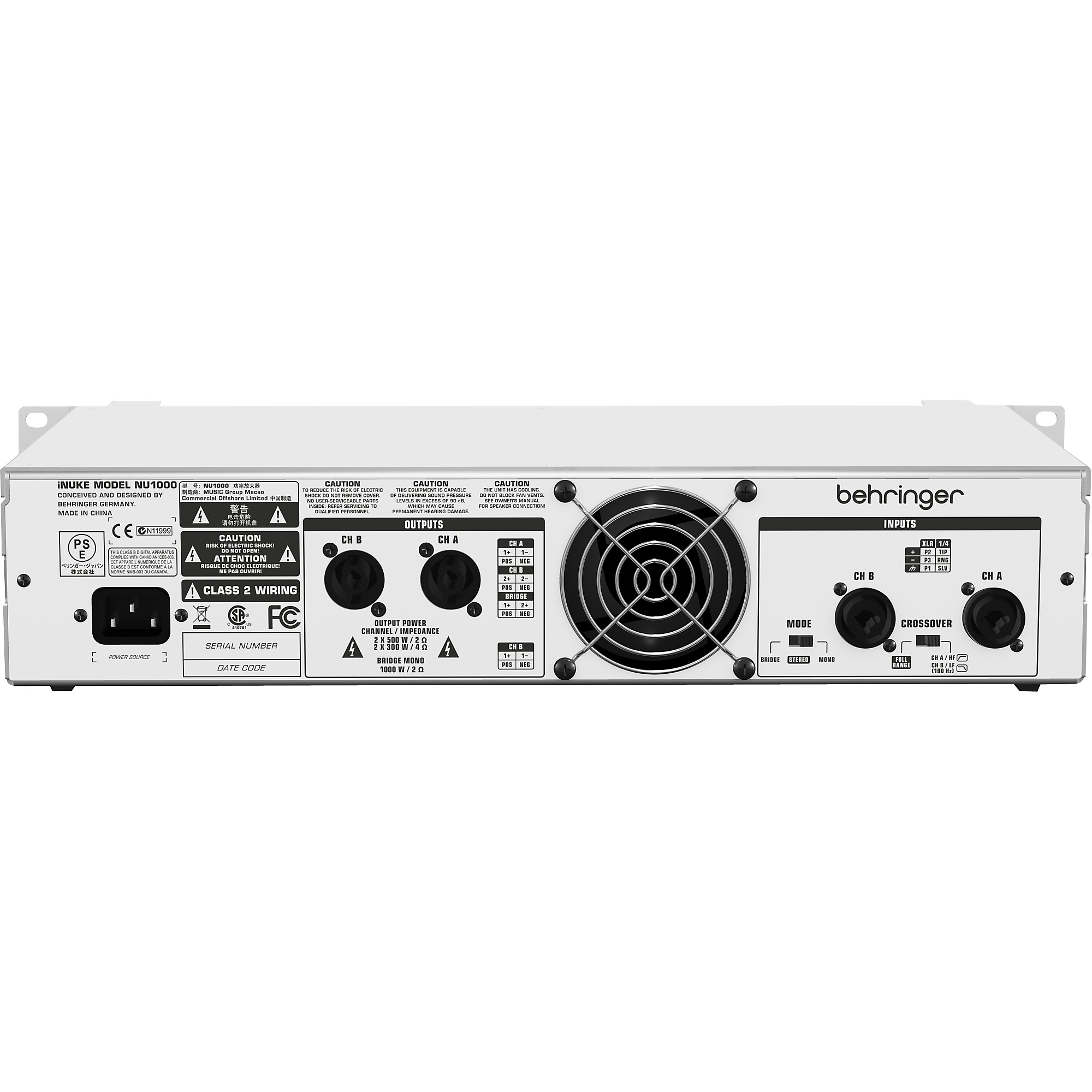 Open Box Behringer iNUKE NU1000 Power Amp 888365857701 | Guitar Center