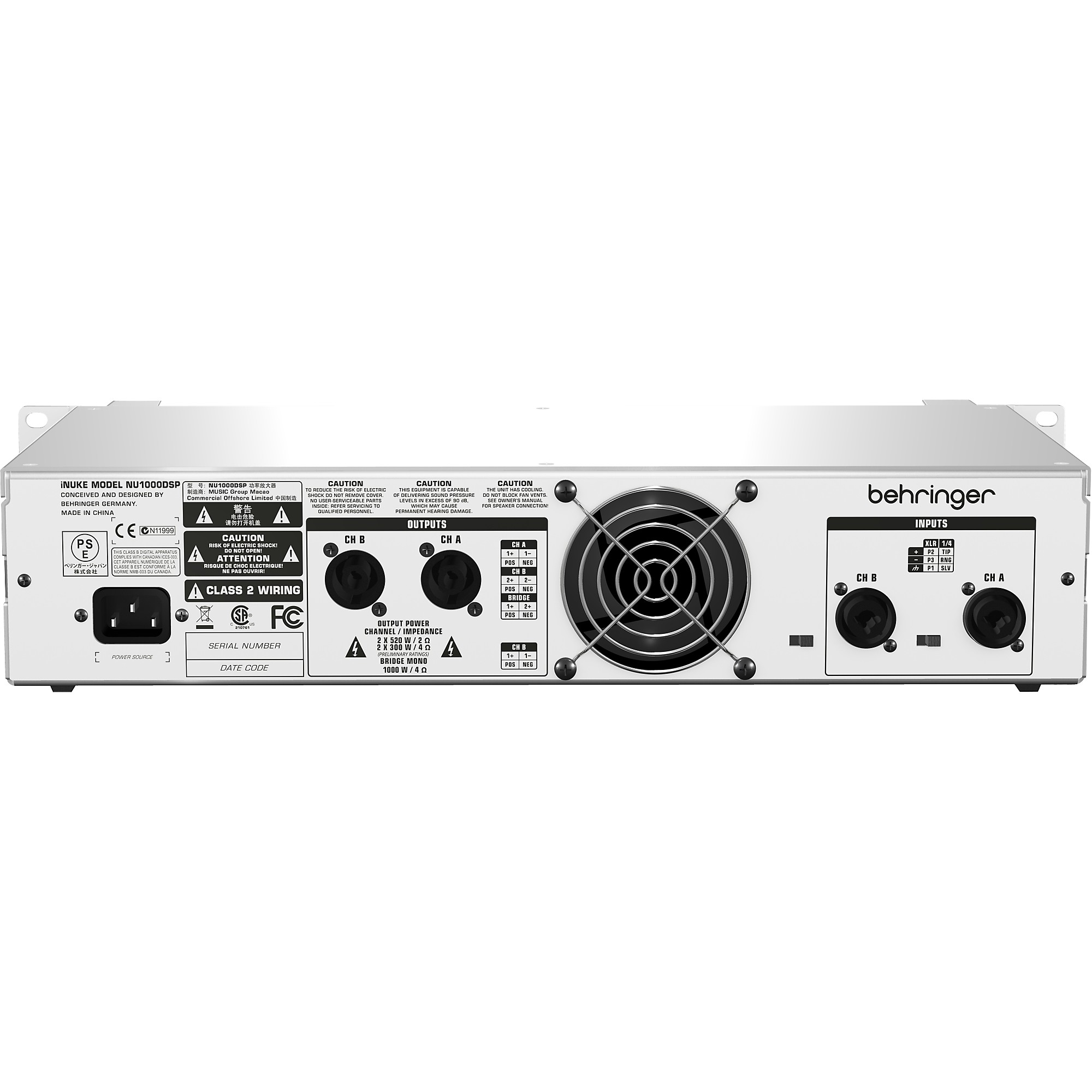 Behringer iNUKE nu1000dsp パワーアンプ Open Box Behringer iNUKE NU1000DSP Power Amp | Guitar Center
