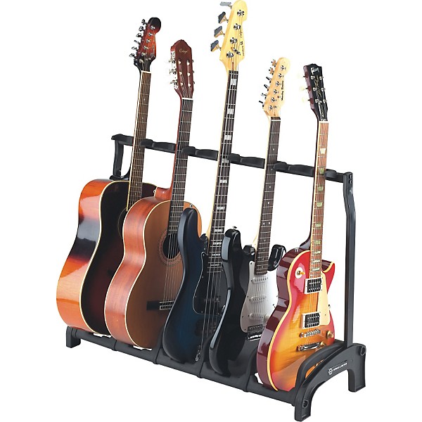 K&M Guardian 5-Guitar Stand Rack-style (5 Guitars) Black