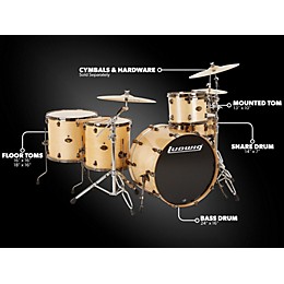 Ludwig Epic Pro Beat 5-Piece Shell Pack Natural Birch