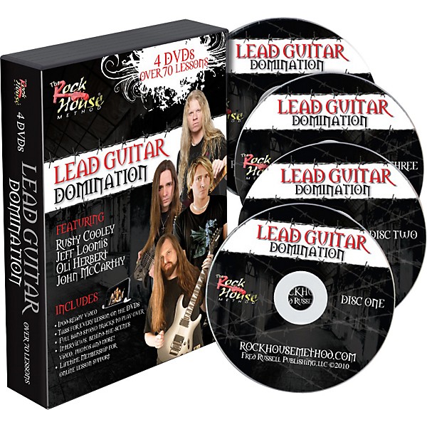 Hal Leonard Lead Guitar Domination Featuring Rusty Cooley, Oli Herbert, John McCarthy & Jeff Loomis (4-DVD Set)
