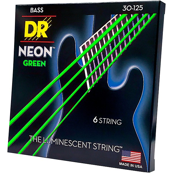 DR Strings NEON Hi-Def Green Bass SuperStrings Medium 6-String