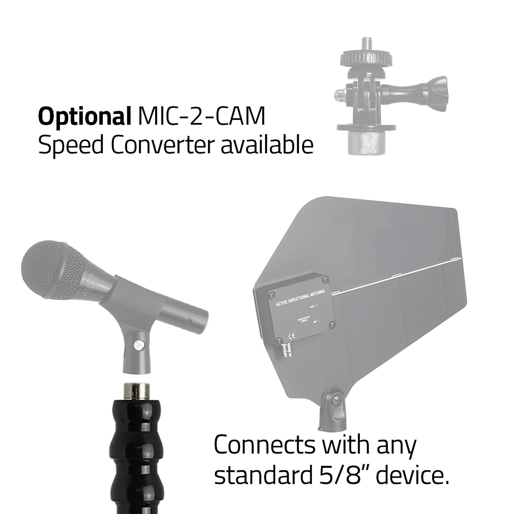 Stage Ninja MIC-12-CB Microphone Mount With Clamp Base Black/Steel