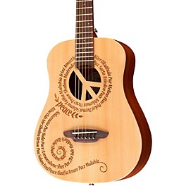 Luna Safari 3/4 Size Travel Guitar with Peace Design Mahogany with Satin Finish