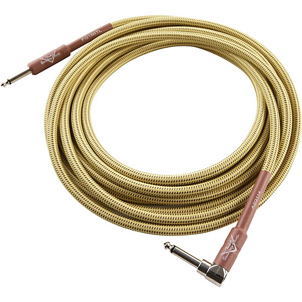 Open Box Fender Custom Shop Performance Series Right Angle Instrument Cable Level 1 Tweed 18.6 ft.