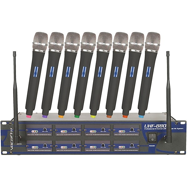 Open Box VocoPro UHF-8800 Plus 8-Channel Wireless System with Carrying Bag Level 1