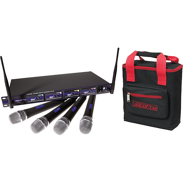 VocoPro UHF-5800 Plus 4-Mic Wireless System With Mic Bag Band 3