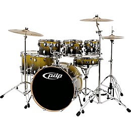 PDP by DW X7 Maple 7 Piece Lacquer Shell Pack Gold To Black Fade