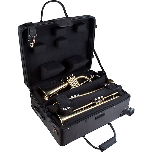 Protec IP301QWL iPAC Quad Trumpet Case with Wheels IP301QWL Black
