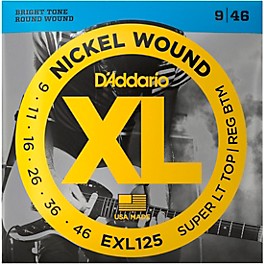 D'Addario EXL125 Super Light Top/Regular Bottom Electric Guitar Strings