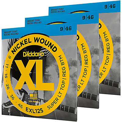 D'addario Exl125-3D Electric Guitar Strings 3-Pack for sale