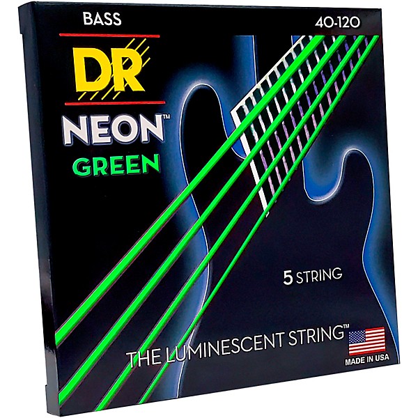 DR Strings NEON Hi-Def Green Bass SuperStrings Light 5-String