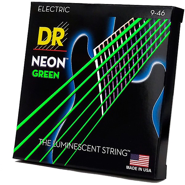 DR Strings NEON Hi-Def Green SuperStrings Light Top Heavy Bottom Electric Guitar Strings