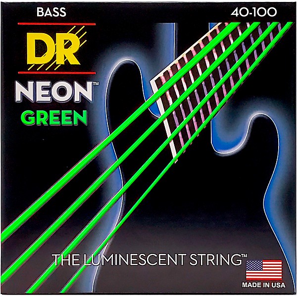 DR Strings NEON Hi-Def Green Bass SuperStrings Light 4-String