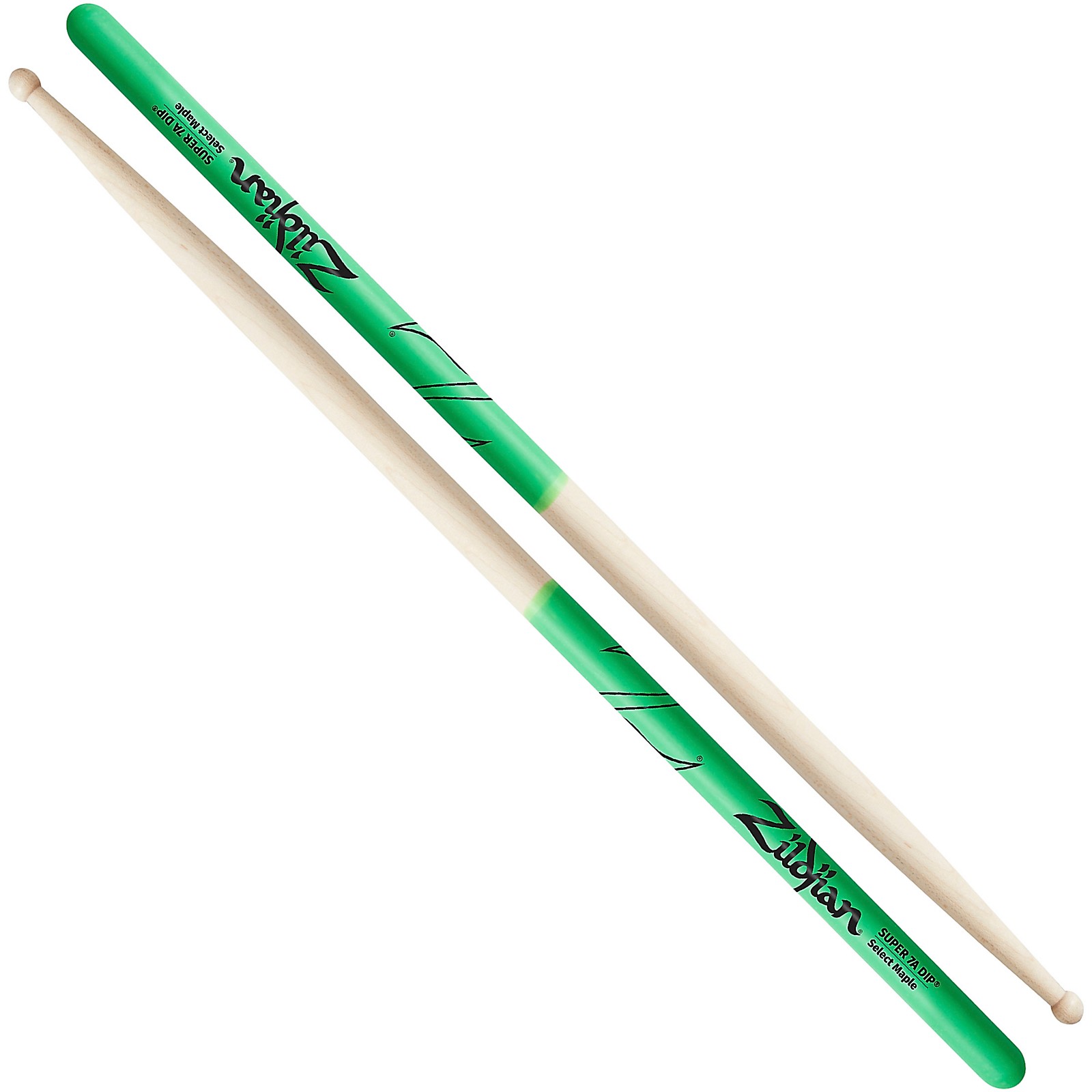 Zildjian S7AMG Super 7A Maple Green Dip Drumsticks 