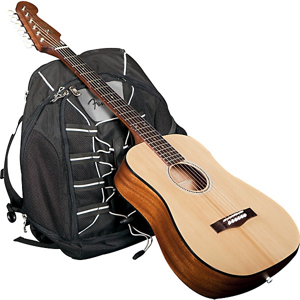 Open Box Fender Newporter Mini Acoustic Guitar Natural | Guitar Center