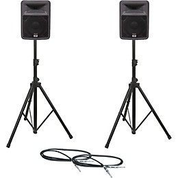 Peavey PR 10 Speaker Pair with Stands and Cables