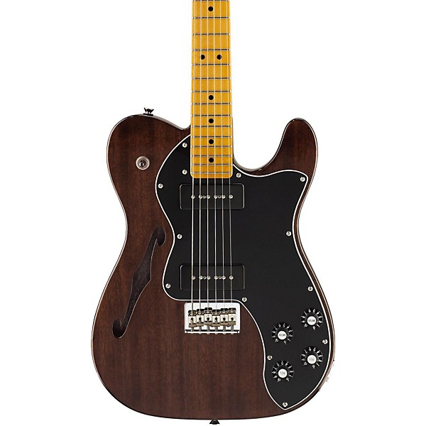 Fender Modern Player Telecaster Thinline Deluxe Electric Guitar Transparent Black Maple Fretboard