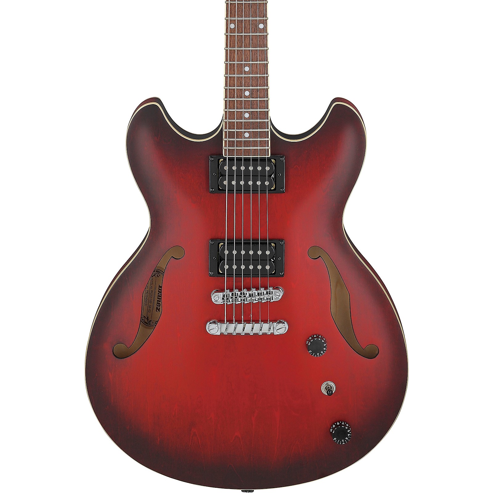 Ibanez Artcore AS53 SemiHollow Electric Guitar Sunburst Red Flat