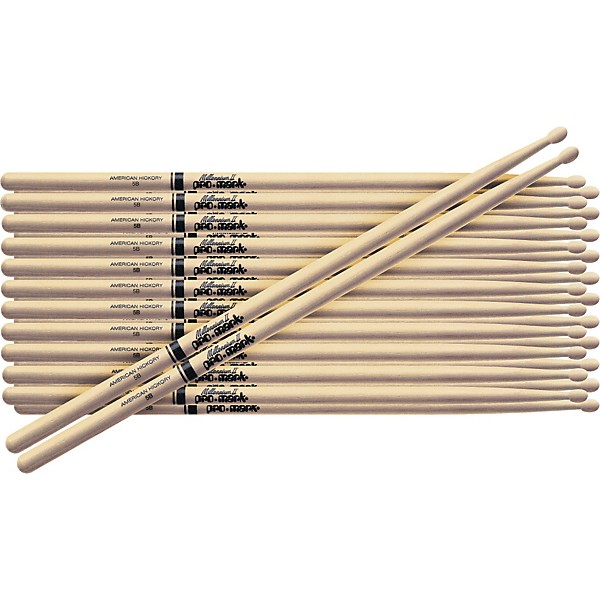 Promark 12-Pair American Hickory Drum Sticks Nylon 7A