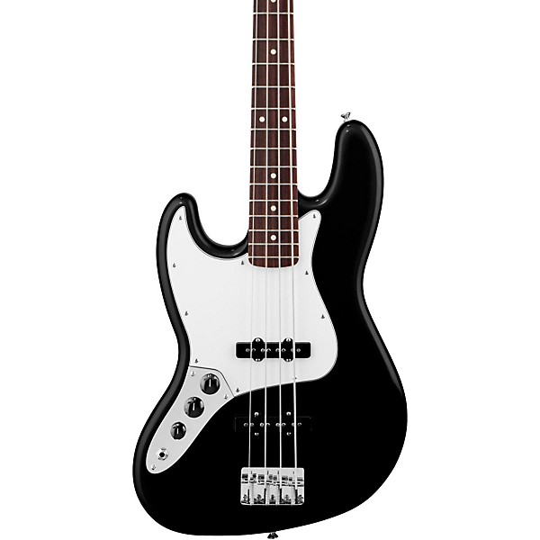 Fender Standard Left-Handed Jazz Bass Guitar with Rosewood Fretboard Black Rosewood Fretboard