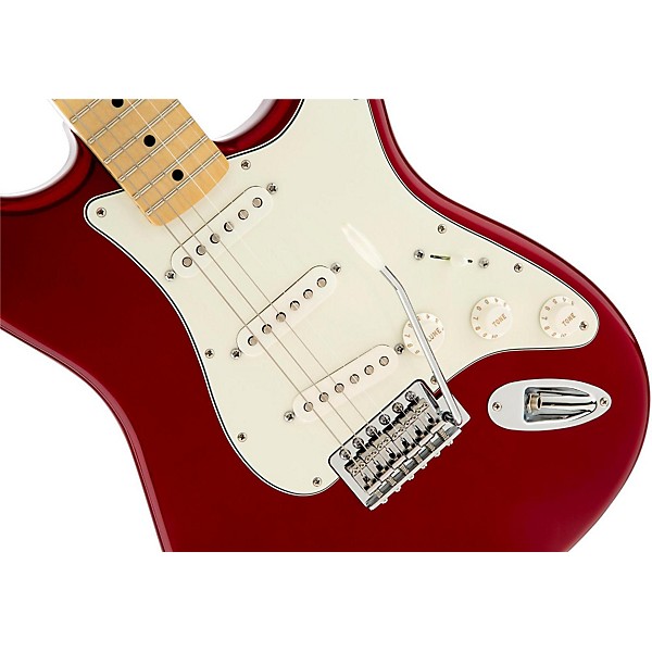 Fender Standard Stratocaster Electric Guitar with Maple Fretboard Candy Apple Red Gloss Maple Fretboard