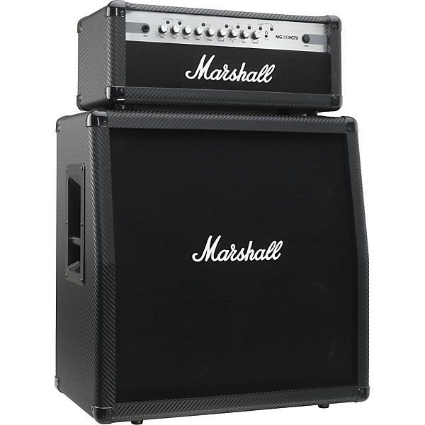 Open Box Marshall MG Series MG412CF 4x12 Guitar Speaker Cabinet Level 1 Carbon Fiber Slant