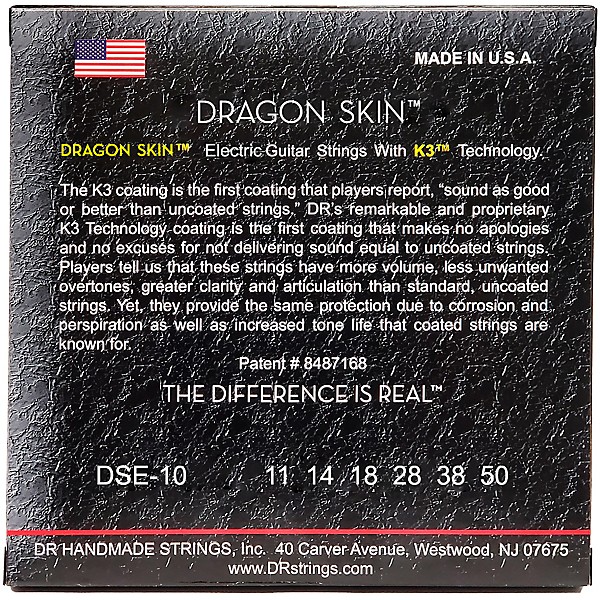 DR Strings DSE-11 Dragon Skin Coated Heavy Electric Guitar Strings