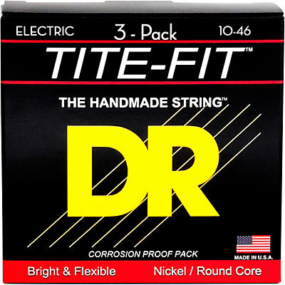 Dr Strings Mt-10 Tite-Fit Medium Electric Guitar Strings 3-Pack for sale