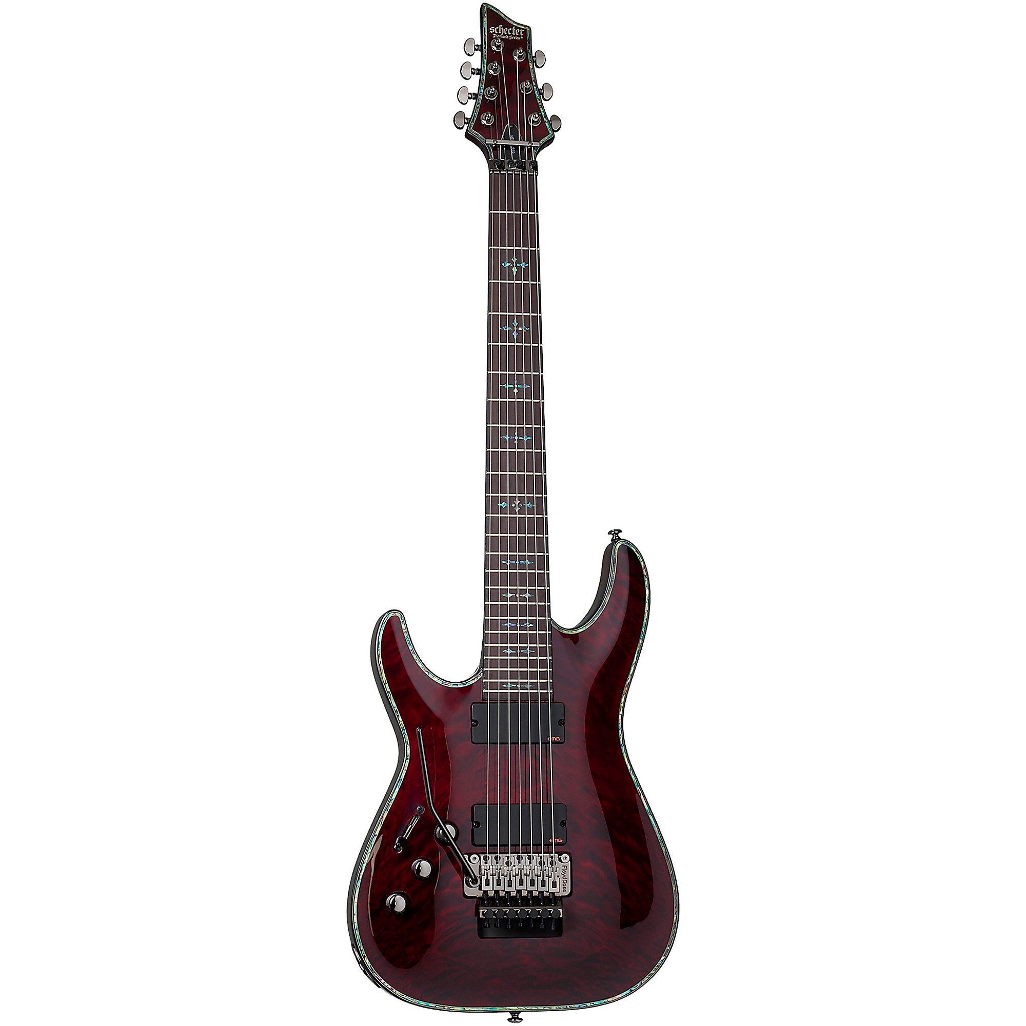 Schecter Guitar Research Hellraiser Left-Handed C-7 FR Electric Guitar  Black Cherry