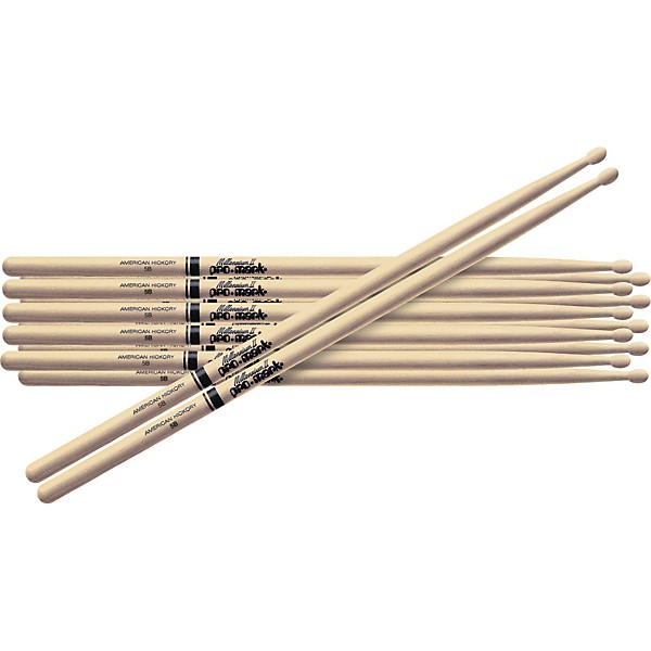 Promark 6-Pair American Hickory Drum Sticks Wood TXT747W
