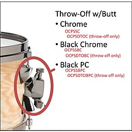 Orange County Drum & Percussion Snare Throw and Butt Plate with Black Chrome Plating