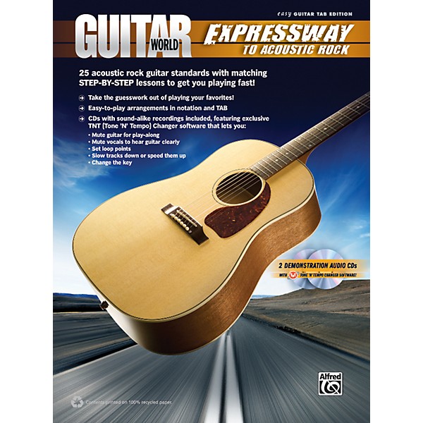 Alfred Guitar World - Expressway to Acoustic Rock Easy Guitar TAB Book & 2 CDs