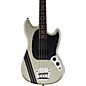 Open Box Squier Mikey Way Signature Mustang Electric Bass Guitar Level 1 Silver Sparkle with Black Racing Stripe Rosewood Fretboard thumbnail