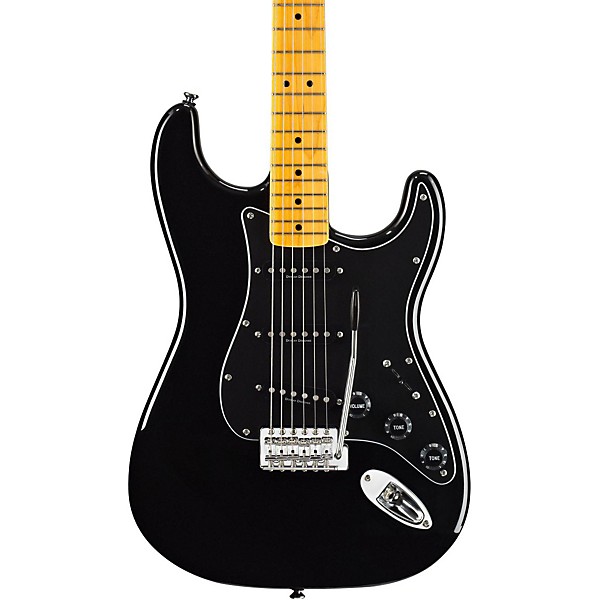Open Box Squier Vintage Modified Stratocaster '70S Electric Guitar Level 2 Black, Maple Fretboard 190839219565