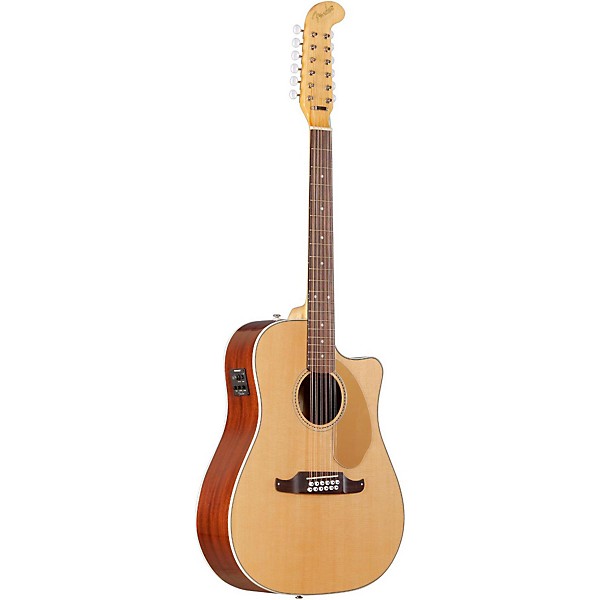 fender california villager 12 string acoustic electric guitar aged natural