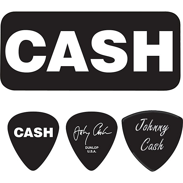 Dunlop Johnny Cash Bold Pick Tin with 6 Picks Medium