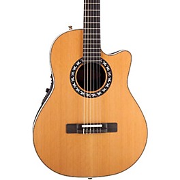 Blemished Ovation Elite AX Mid-Depth Cutaway Acoustic-Electric Nylon String Guitar Level 2 Natural 888365537795