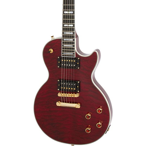 Open Box Epiphone Prophecy Les Paul Custom Plus EX/GX Electric Guitar Level 2 Black Cherry 190839795632