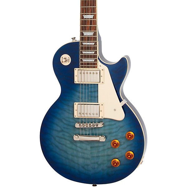 Open Box Epiphone Limited Edition Les Paul Quilt Top PRO Electric Guitar Level 2 Translucent Blue 190839450883